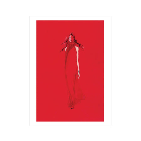 Lady In Red Greeting Card