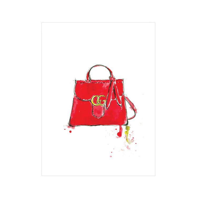 Gucci Red Bag Greeting Card